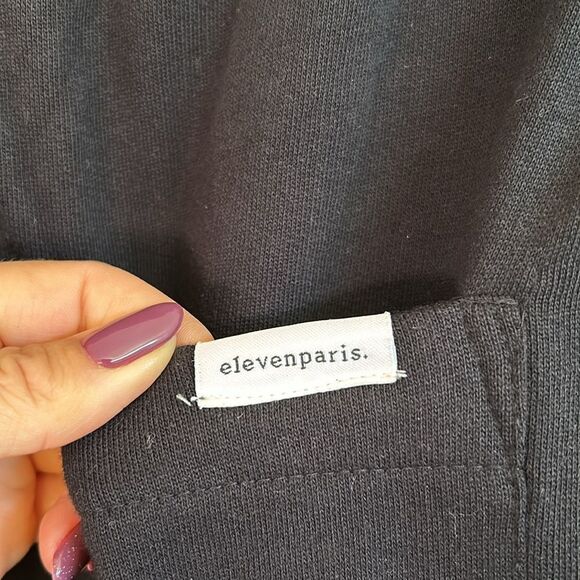 NWT Eleven Paris Men’s Exposed Seam Fleece Joggers Black W/Dresden Blue size S - Picture 11 of 13